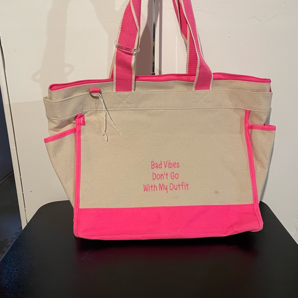 Thirty-One Beige and Pink Tote Bag